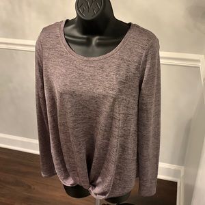 June and Delaney Lavender Marled Knot Front Tunic Size S